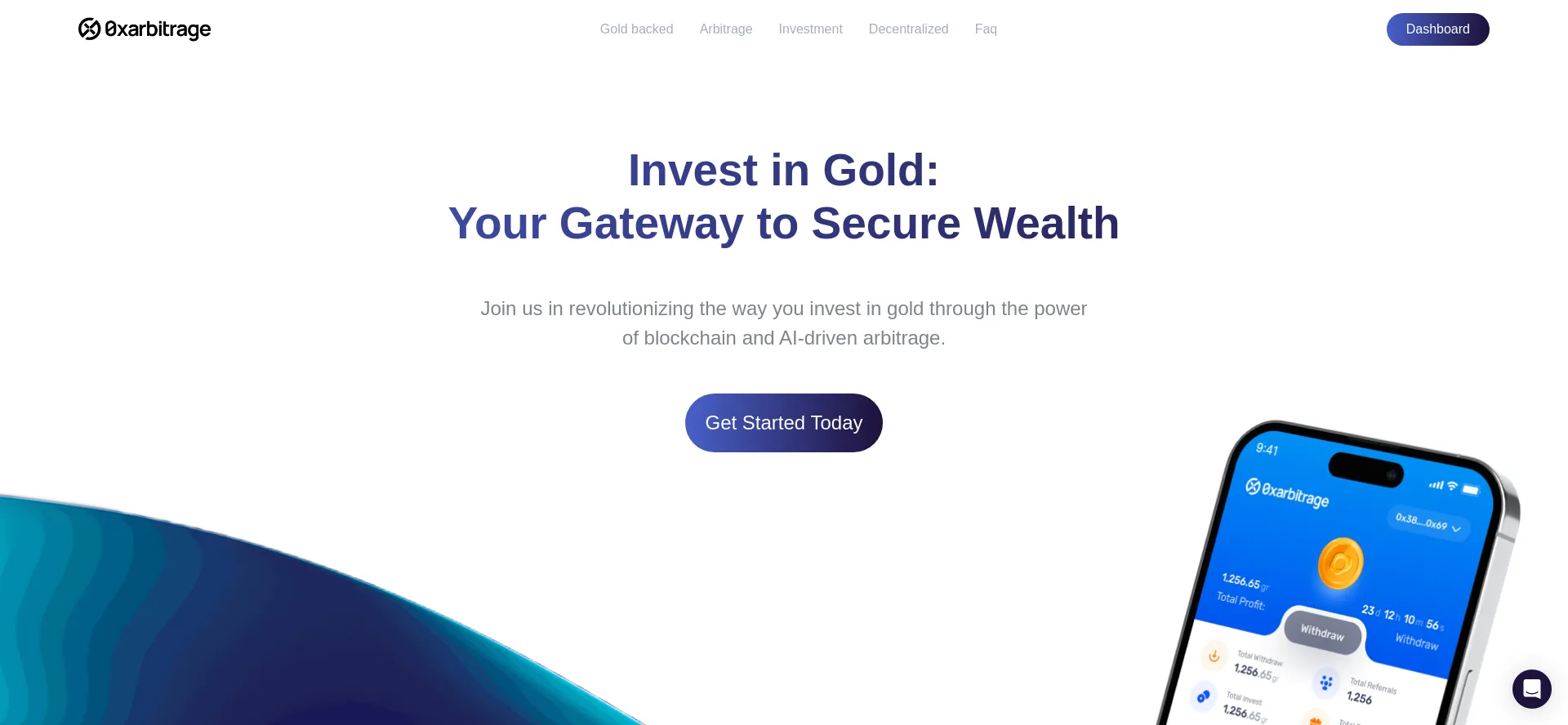 Website screenshot of 0xarbitrage.io
