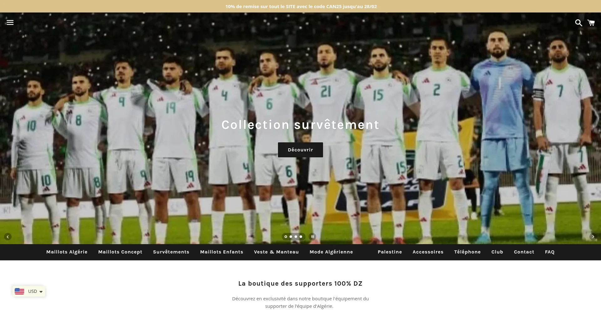 Website screenshot of 100algerien.com