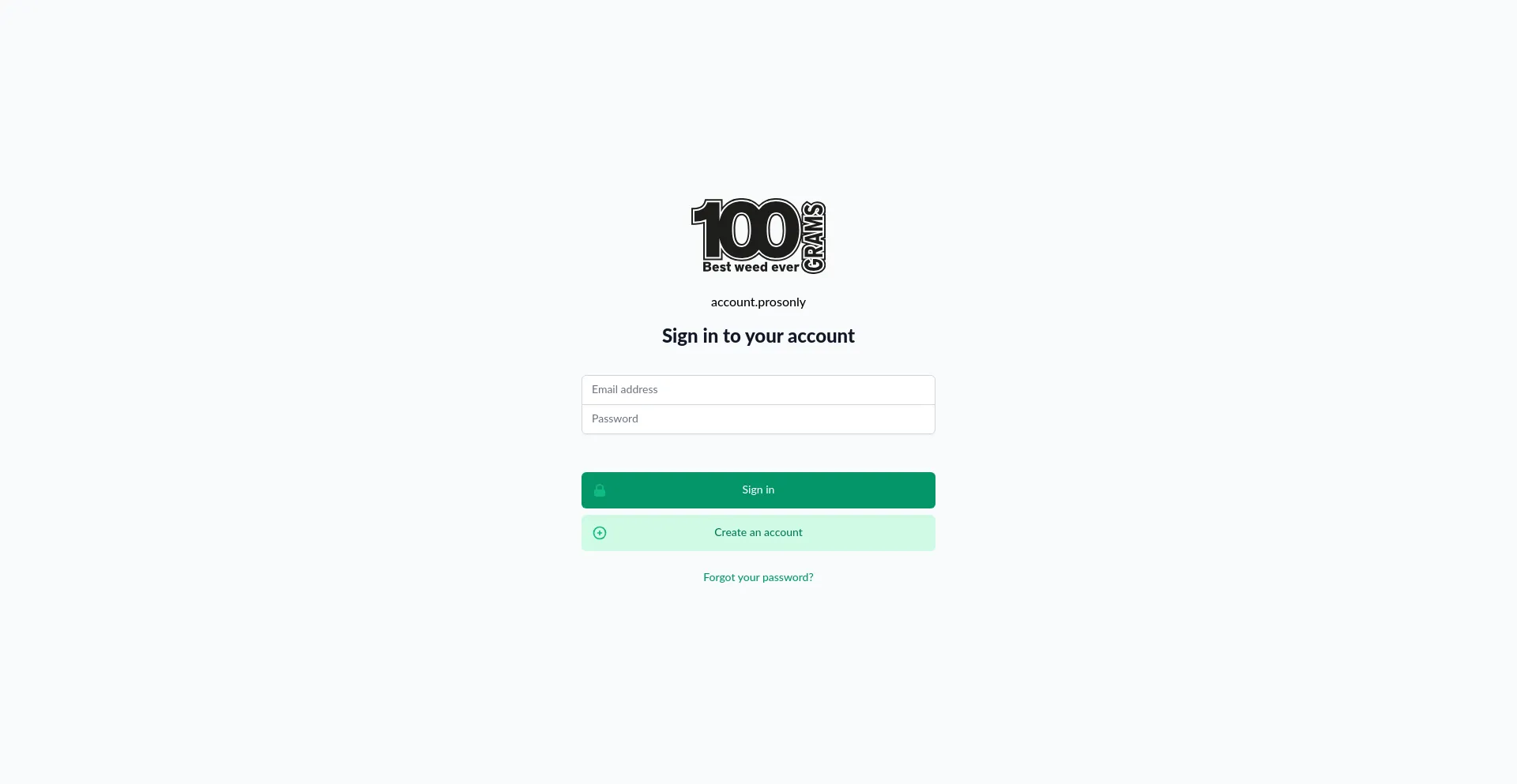 Website screenshot of 100grams.com