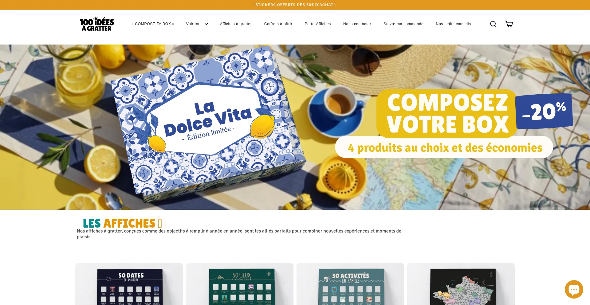 Website screenshot of 100ideesagratter.com