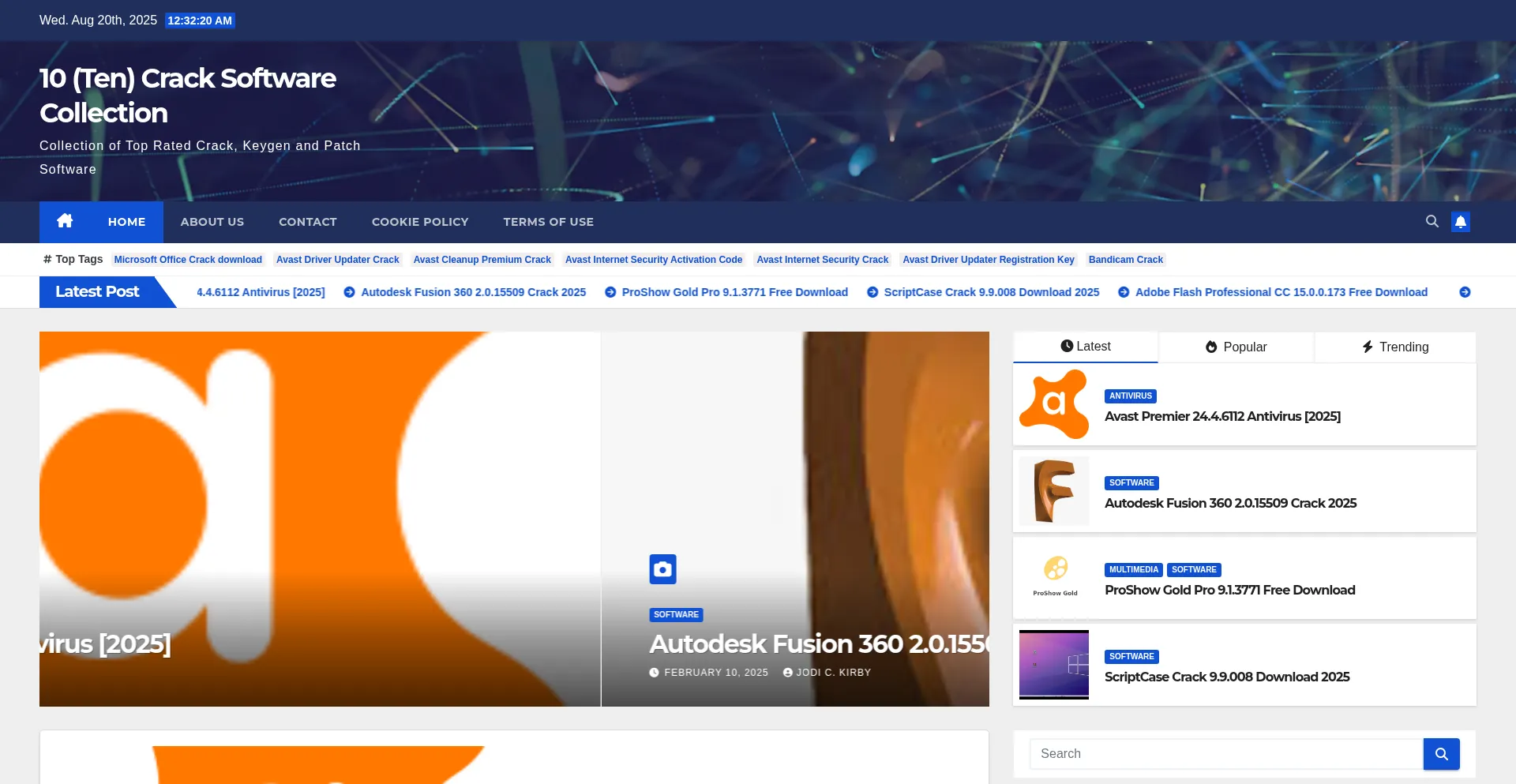 Website screenshot of 10crack.com