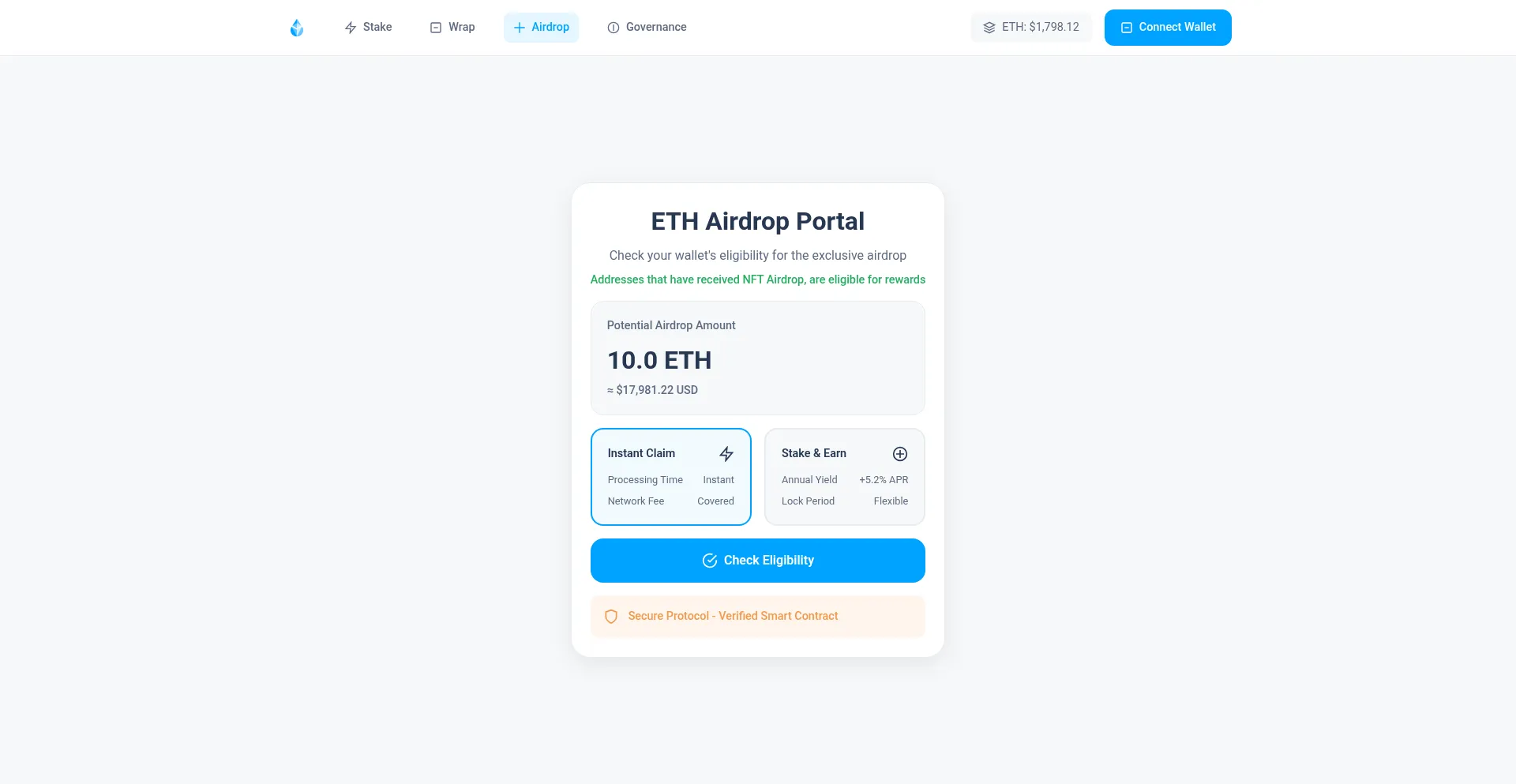 Website screenshot of 10eth.vip