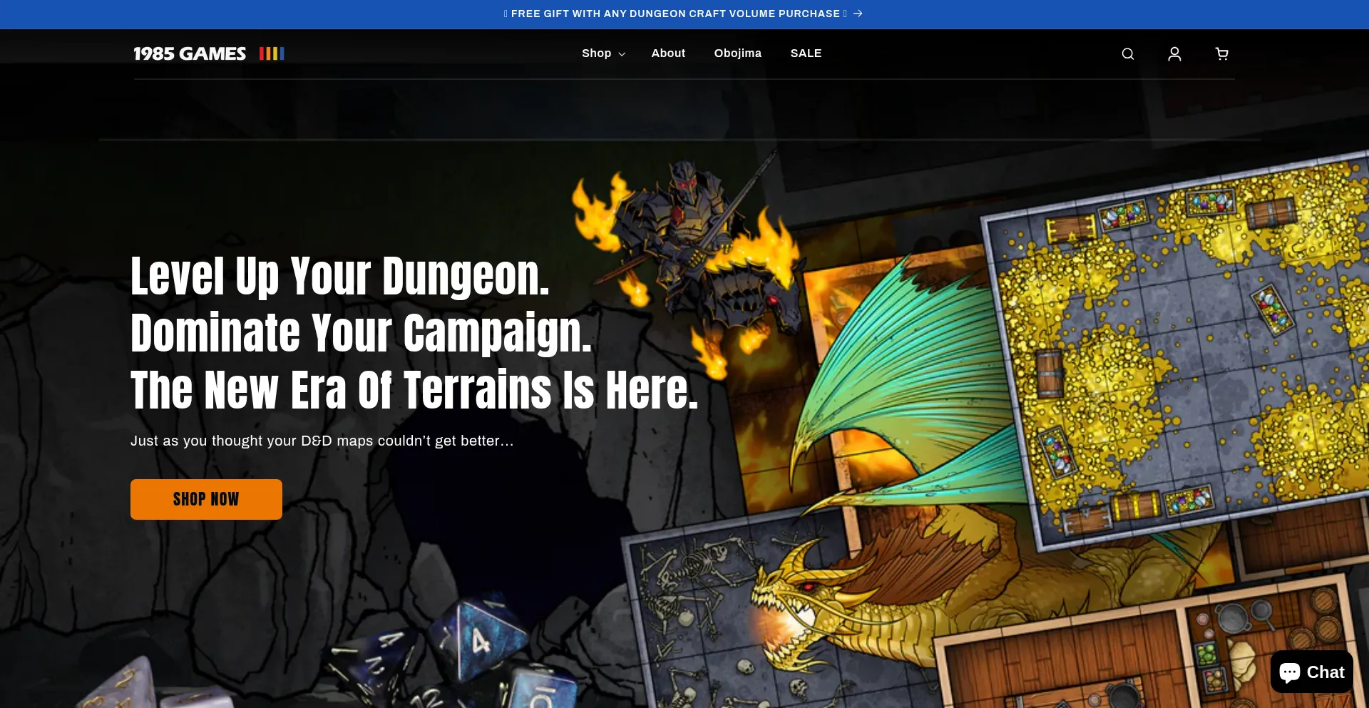 Website screenshot of 1985games.com