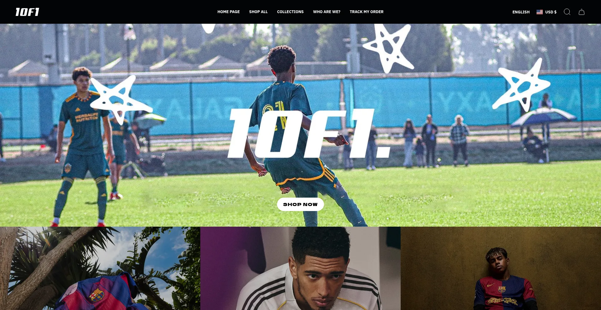 Website screenshot of 1of1kickerz.com