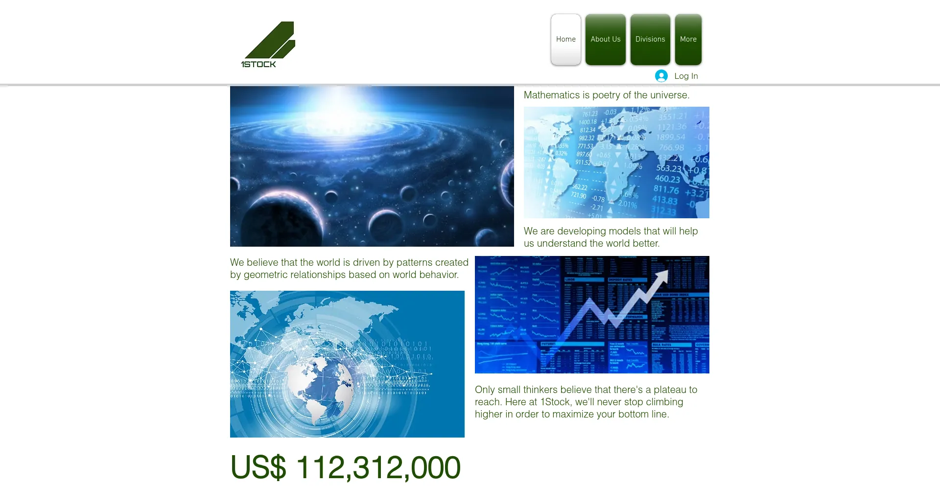Website screenshot of 1stock.org