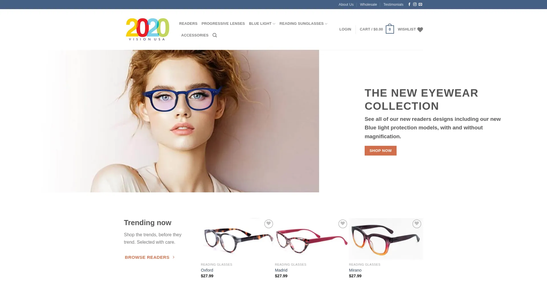 Website screenshot of 2020visionusa.com