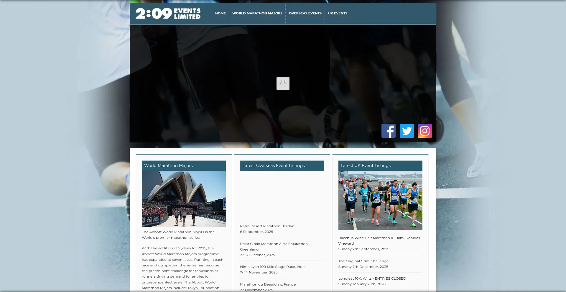 Website screenshot of 209events.com