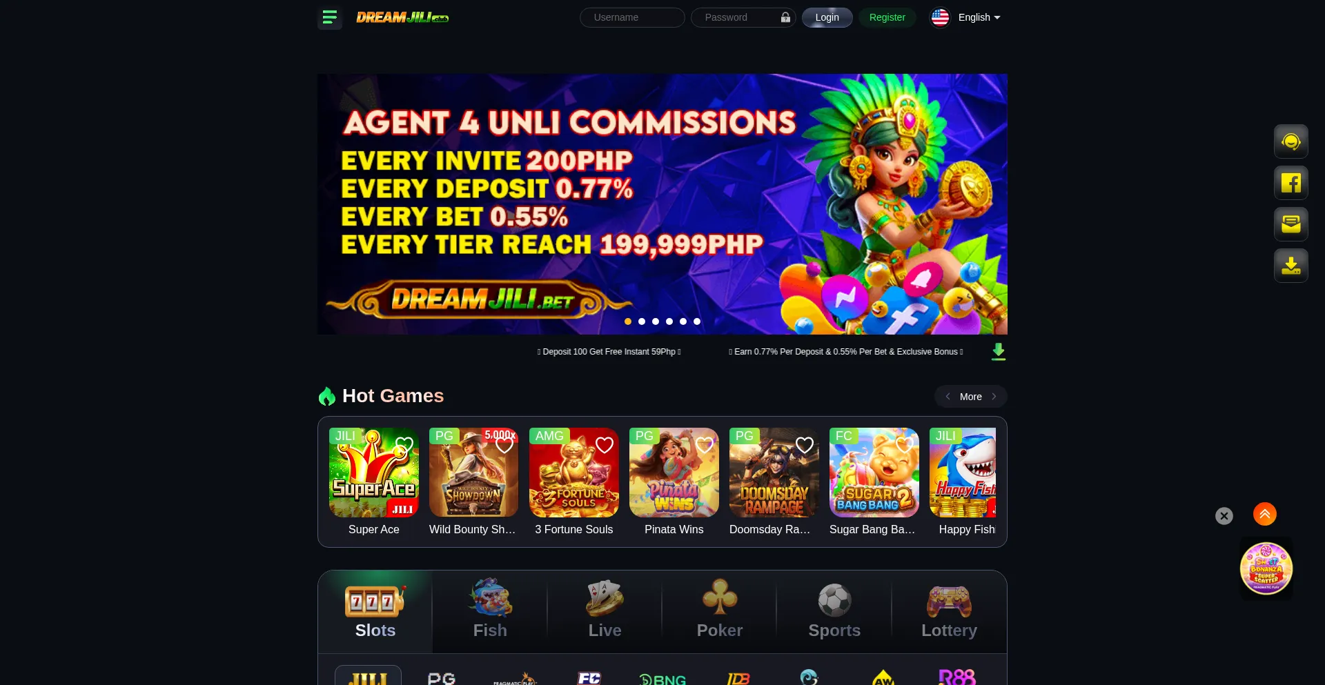 Website screenshot of 23dreamjili.vip