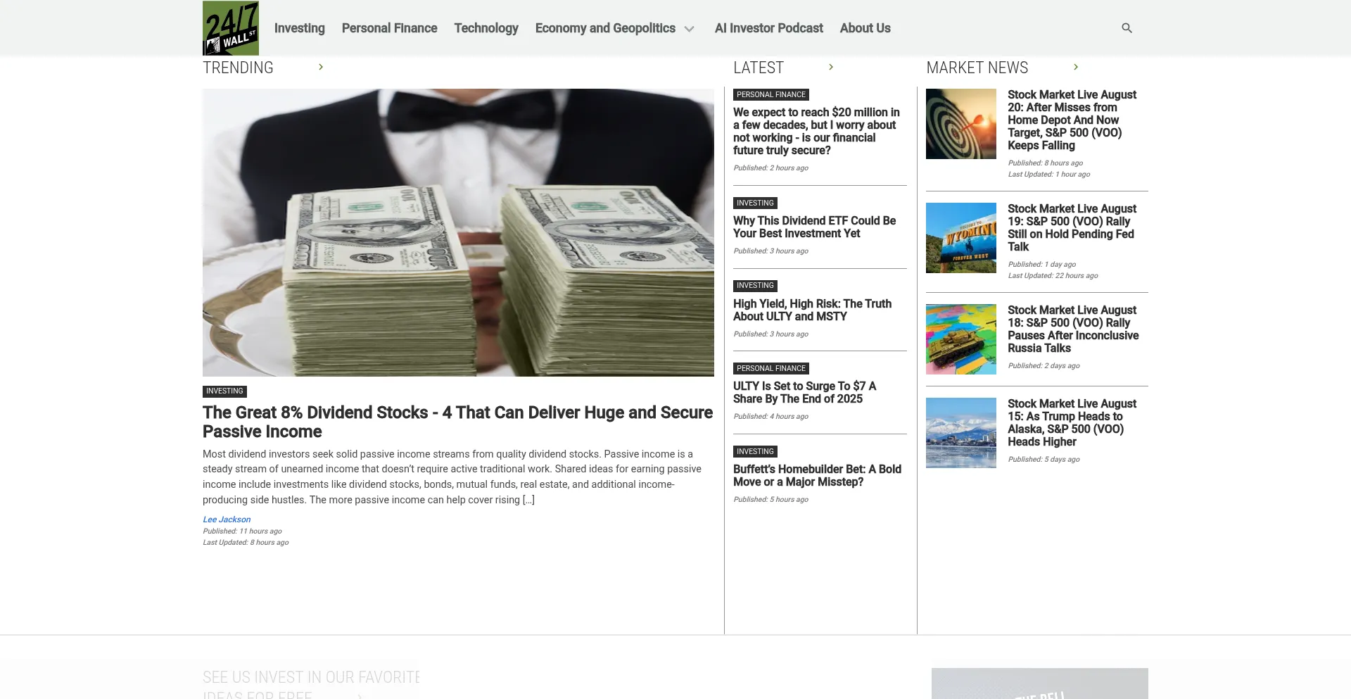 Website screenshot of 247wallst.com