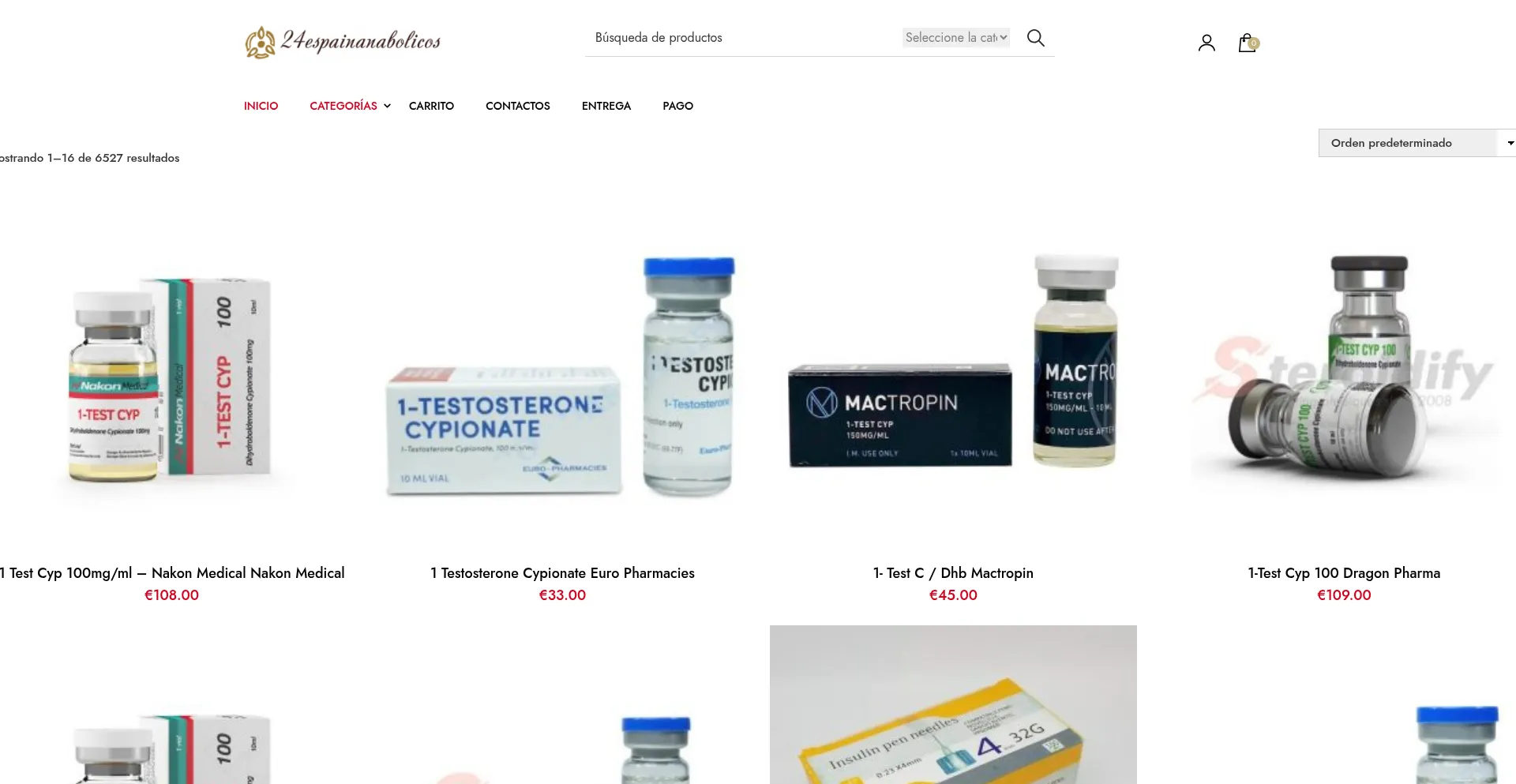 Website screenshot of 24espainanabolicos.com