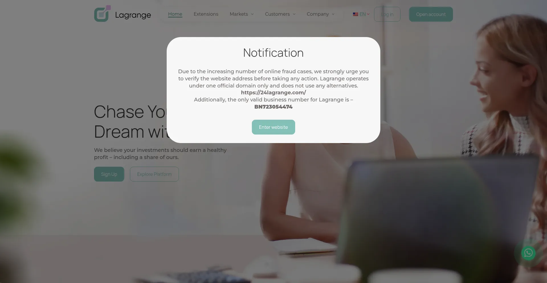 Website screenshot of 24lagrange.com