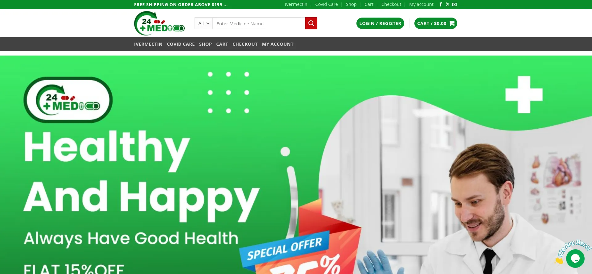 Website screenshot of 24medico.com