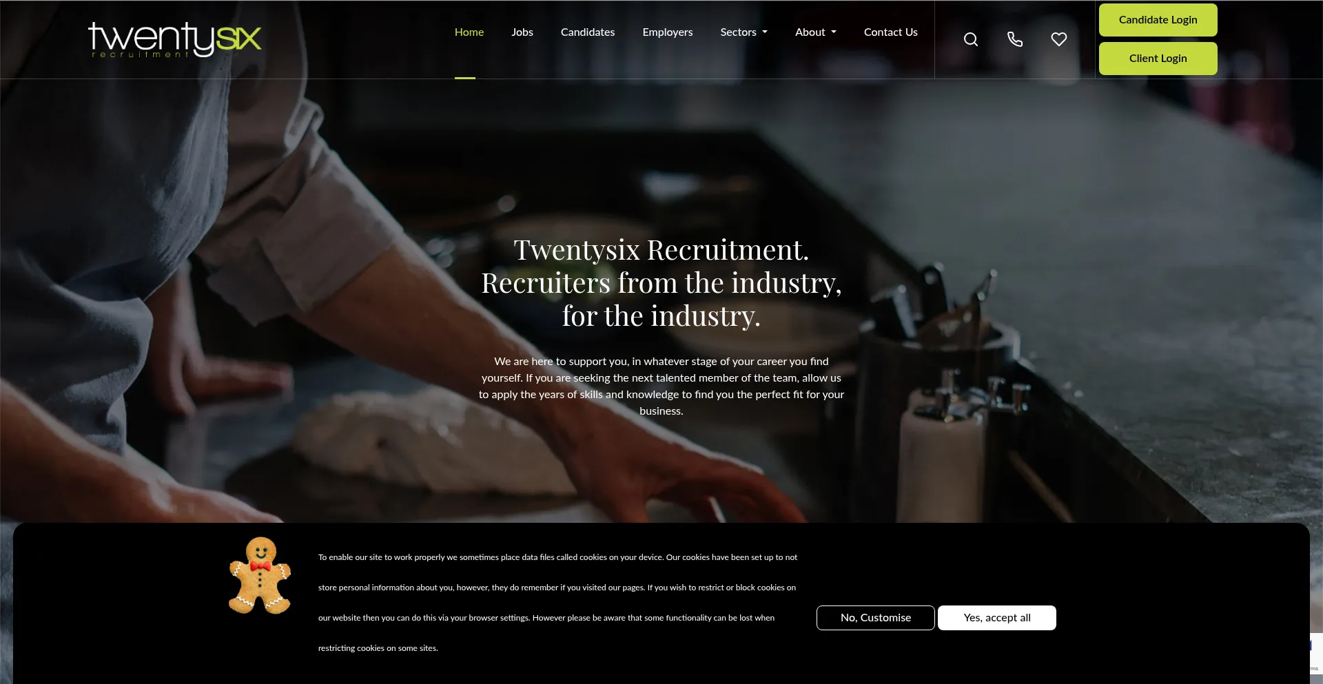 Website screenshot of 26recruitment.co.uk