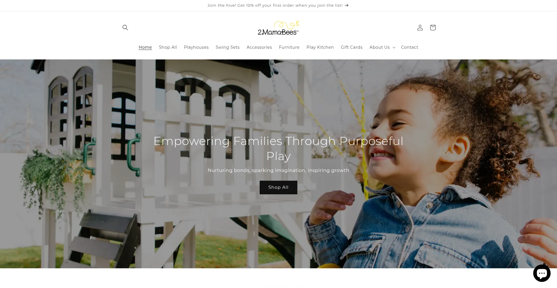 Website screenshot of 2mamabees.com