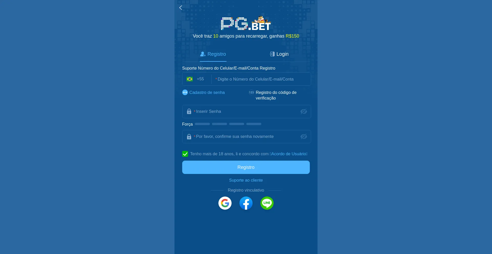 Website screenshot of 2pgbet.com