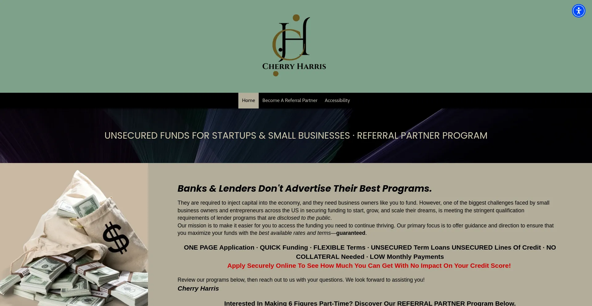 Website screenshot of 300kbizfunding.com