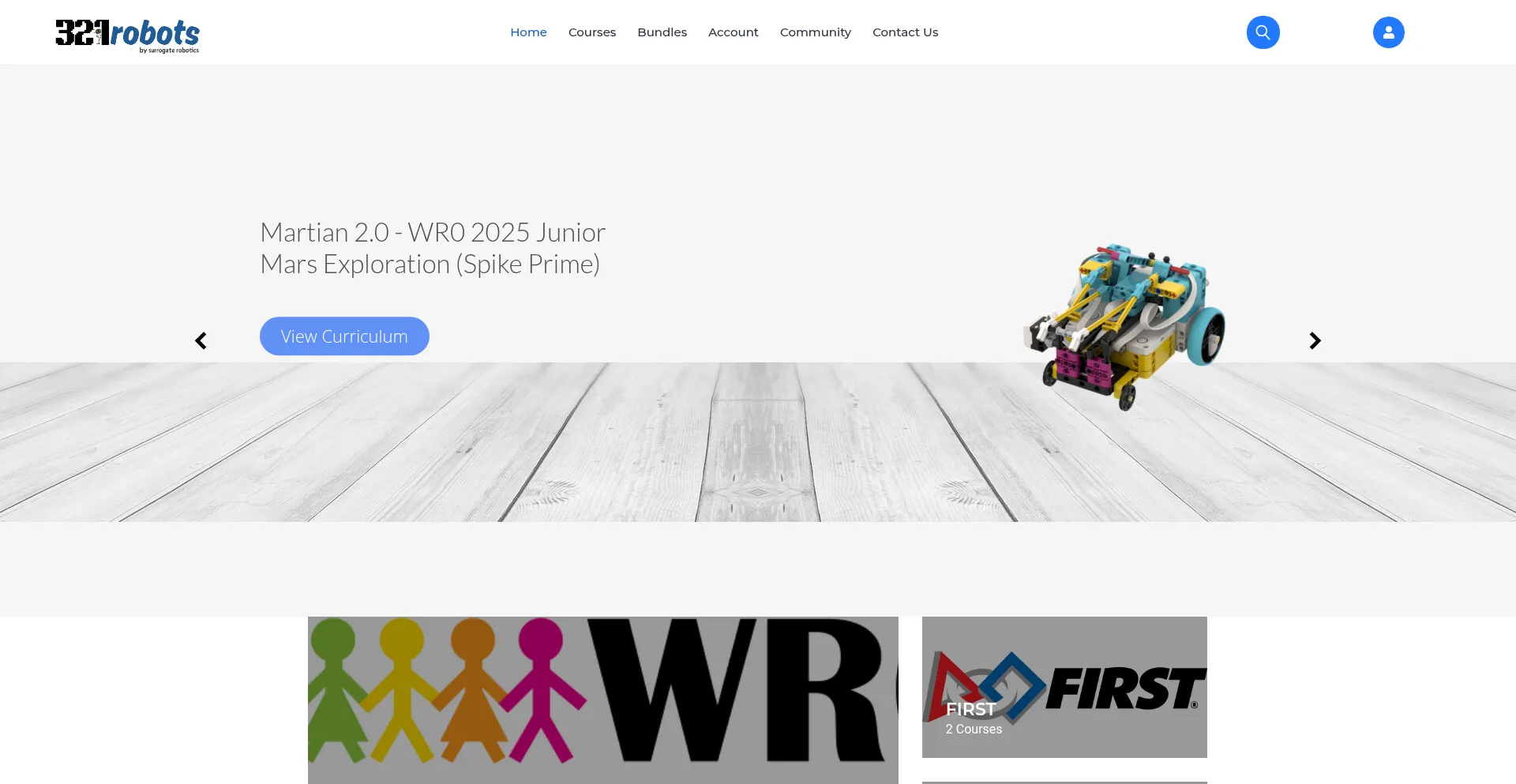 Website screenshot of 321robots.com