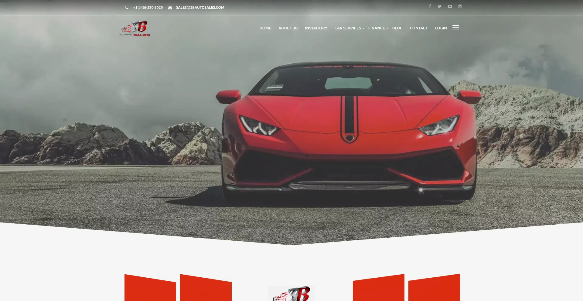 Website screenshot of 3bautosales.com