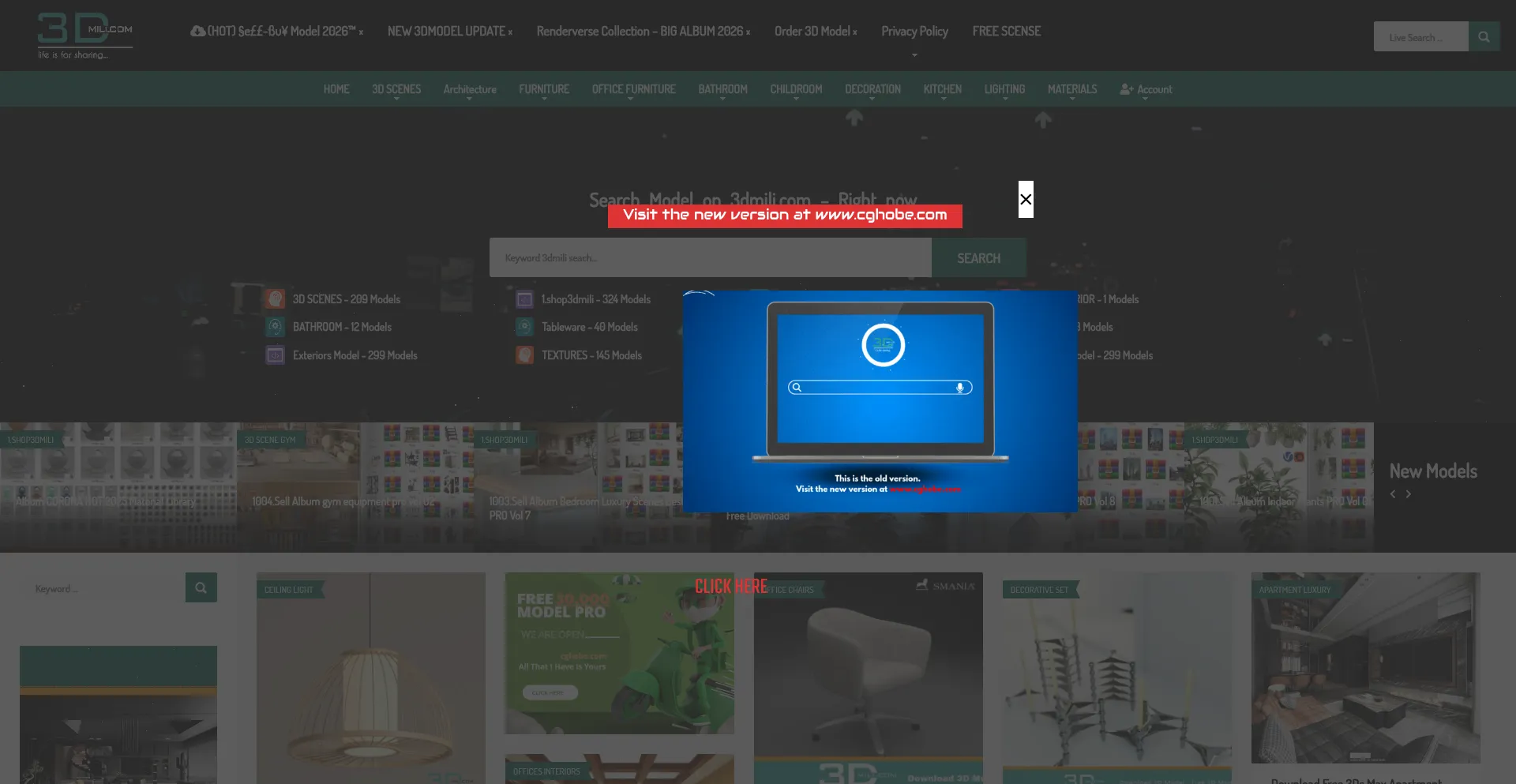 Website screenshot of 3dmili.com