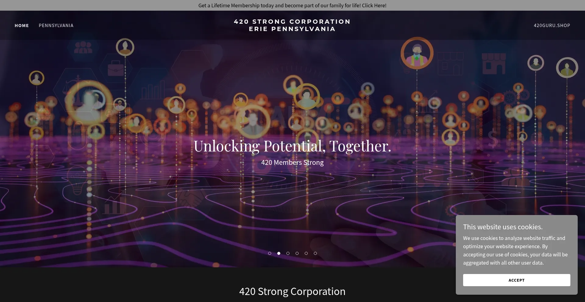 Website screenshot of 420strongcorp.us