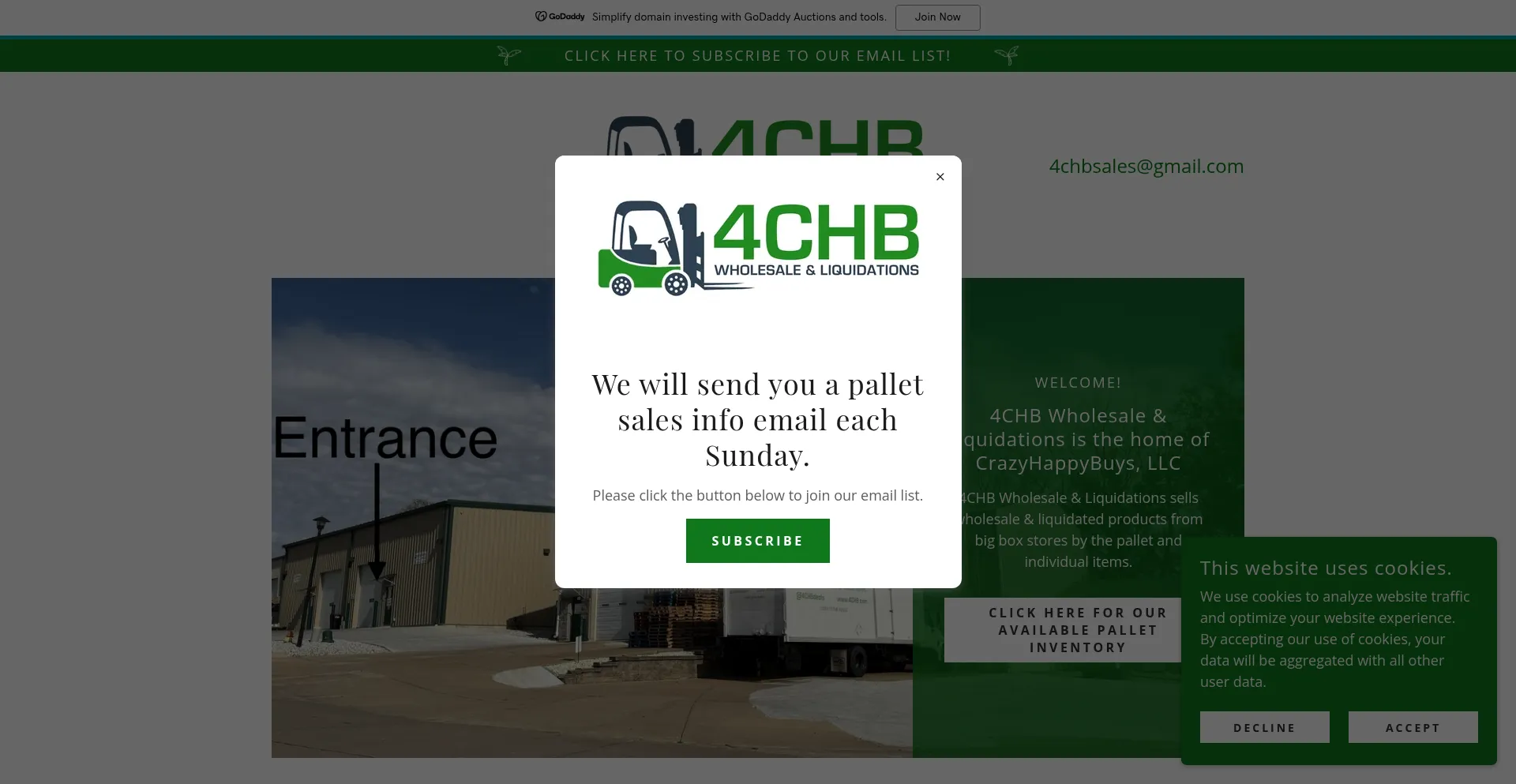 Website screenshot of 4chb.com