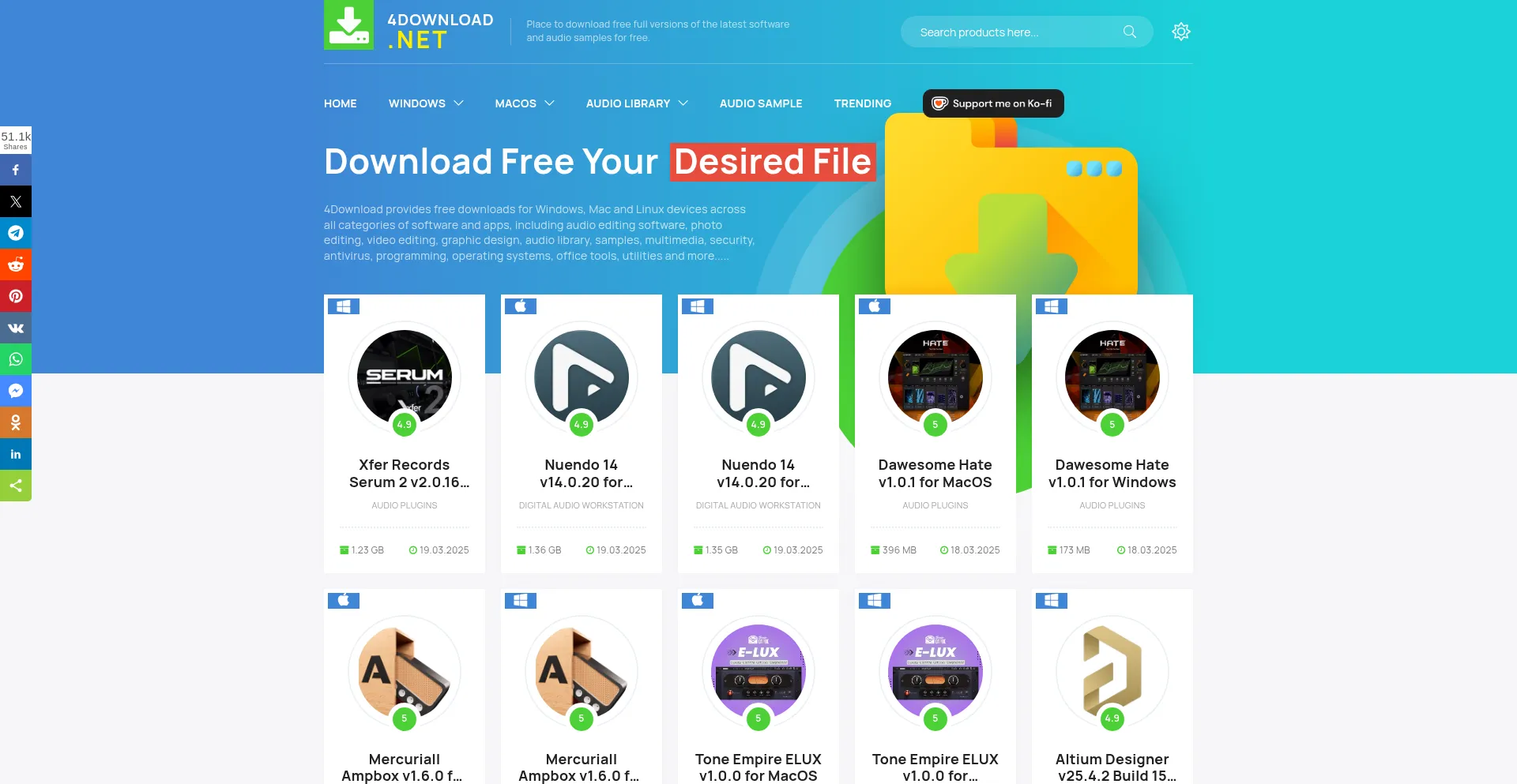 Website screenshot of 4download.net