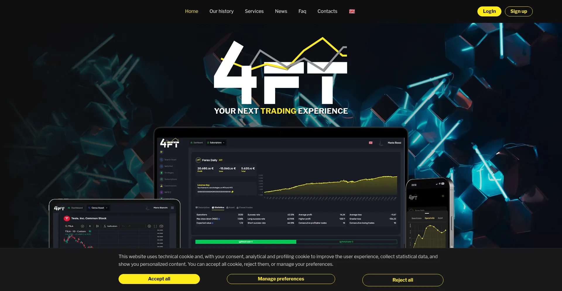 Website screenshot of 4ftinvest.com