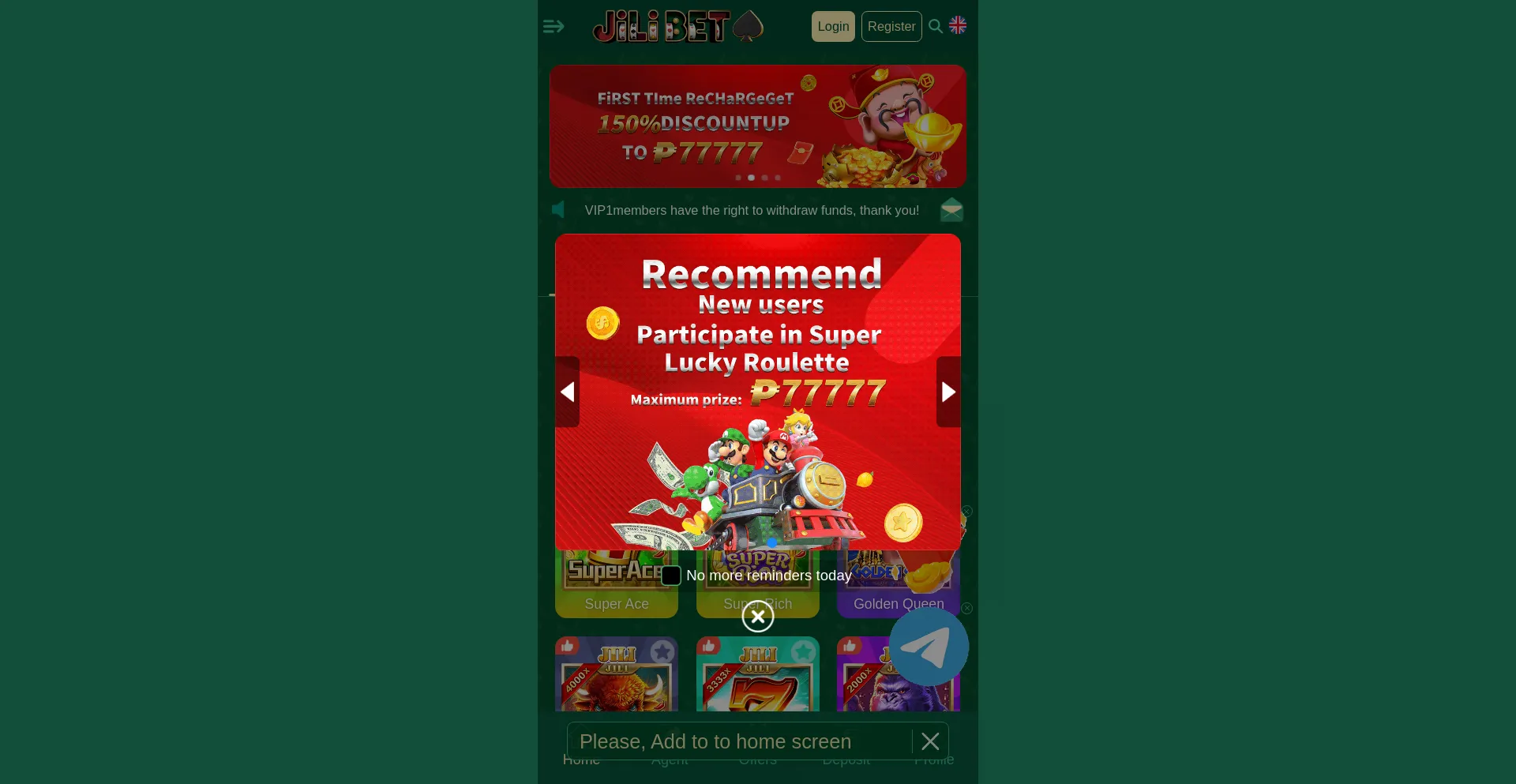 Website screenshot of 4jilibetcasino.com