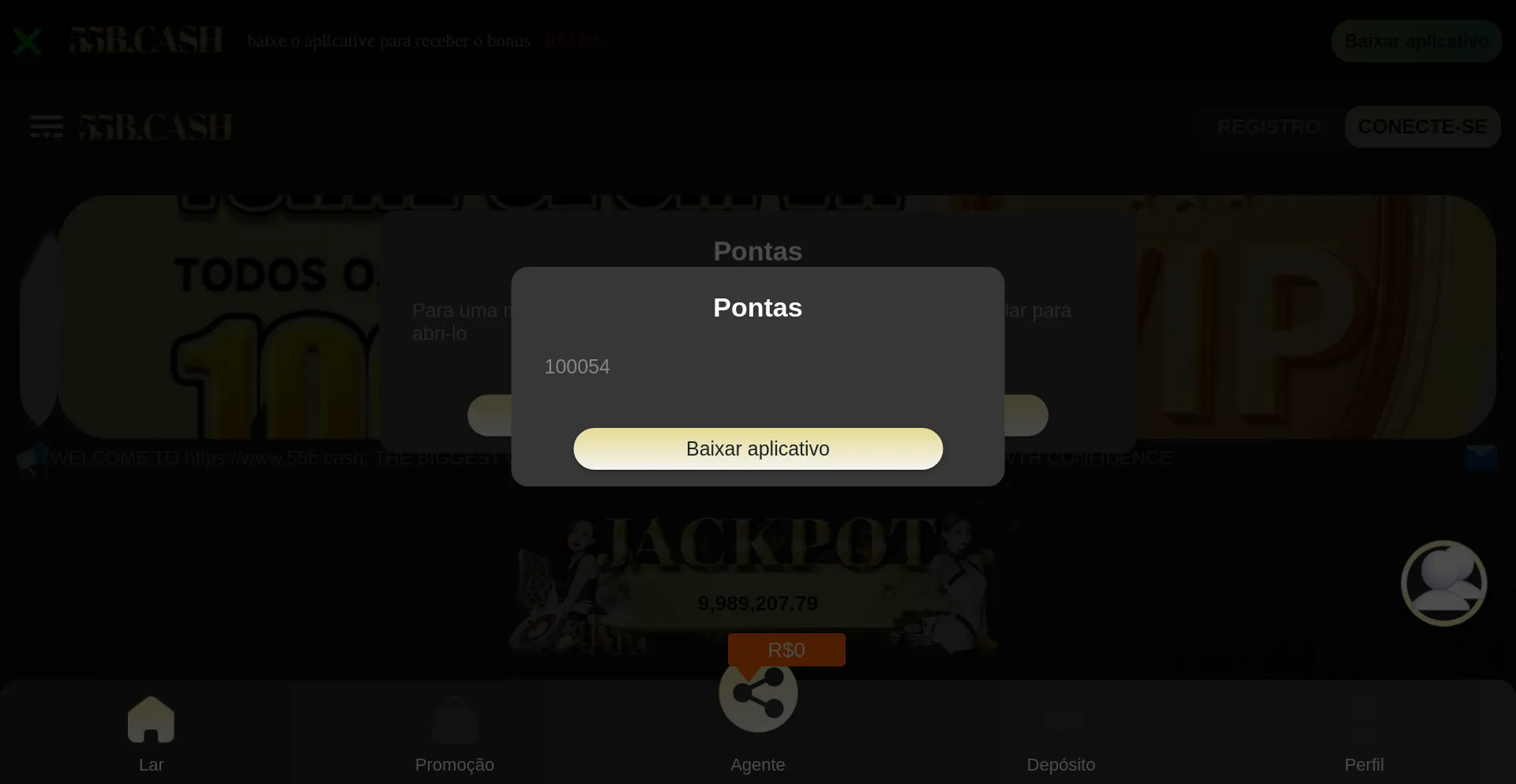 Website screenshot of 55b.cash