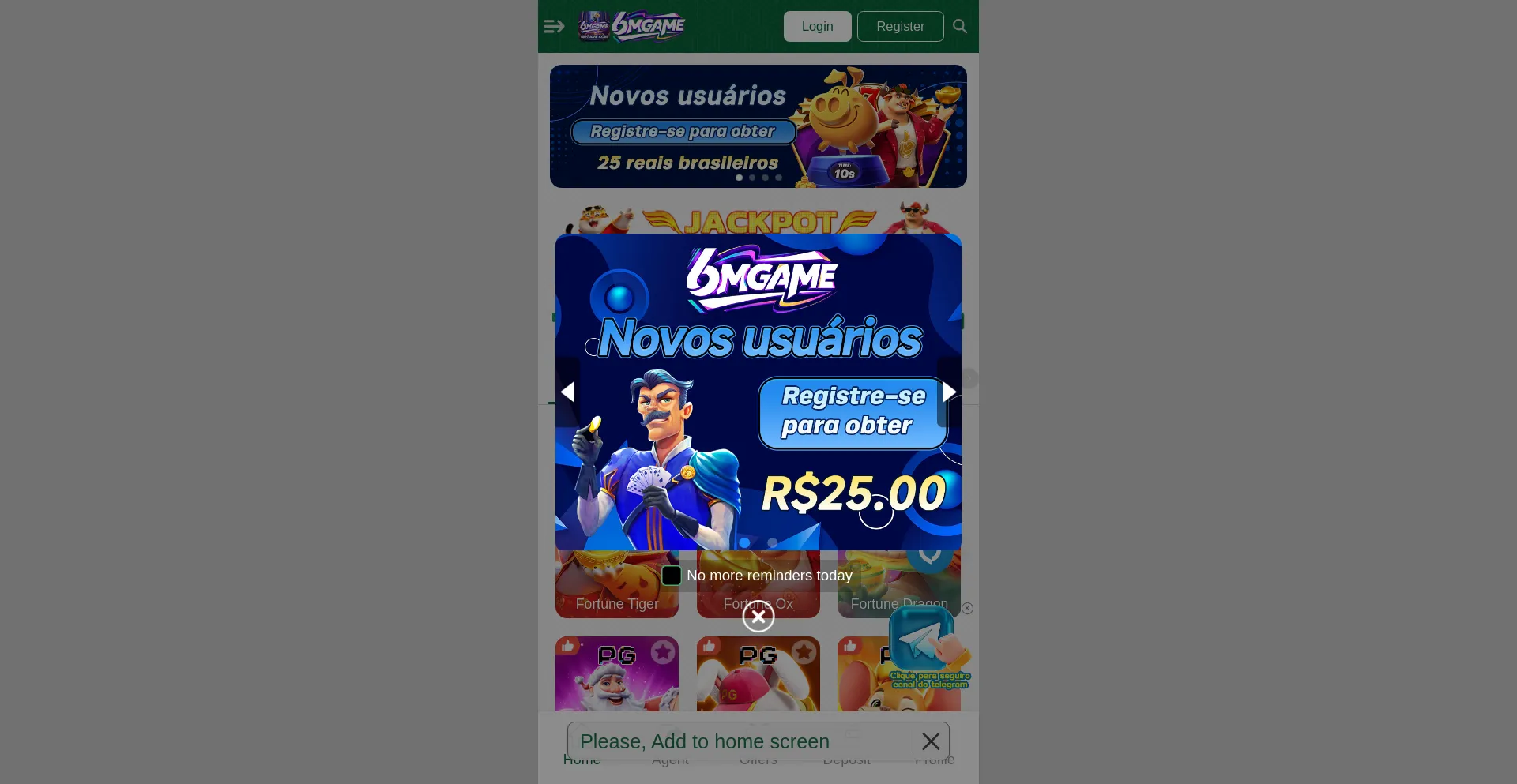 Website screenshot of 6mgame.com