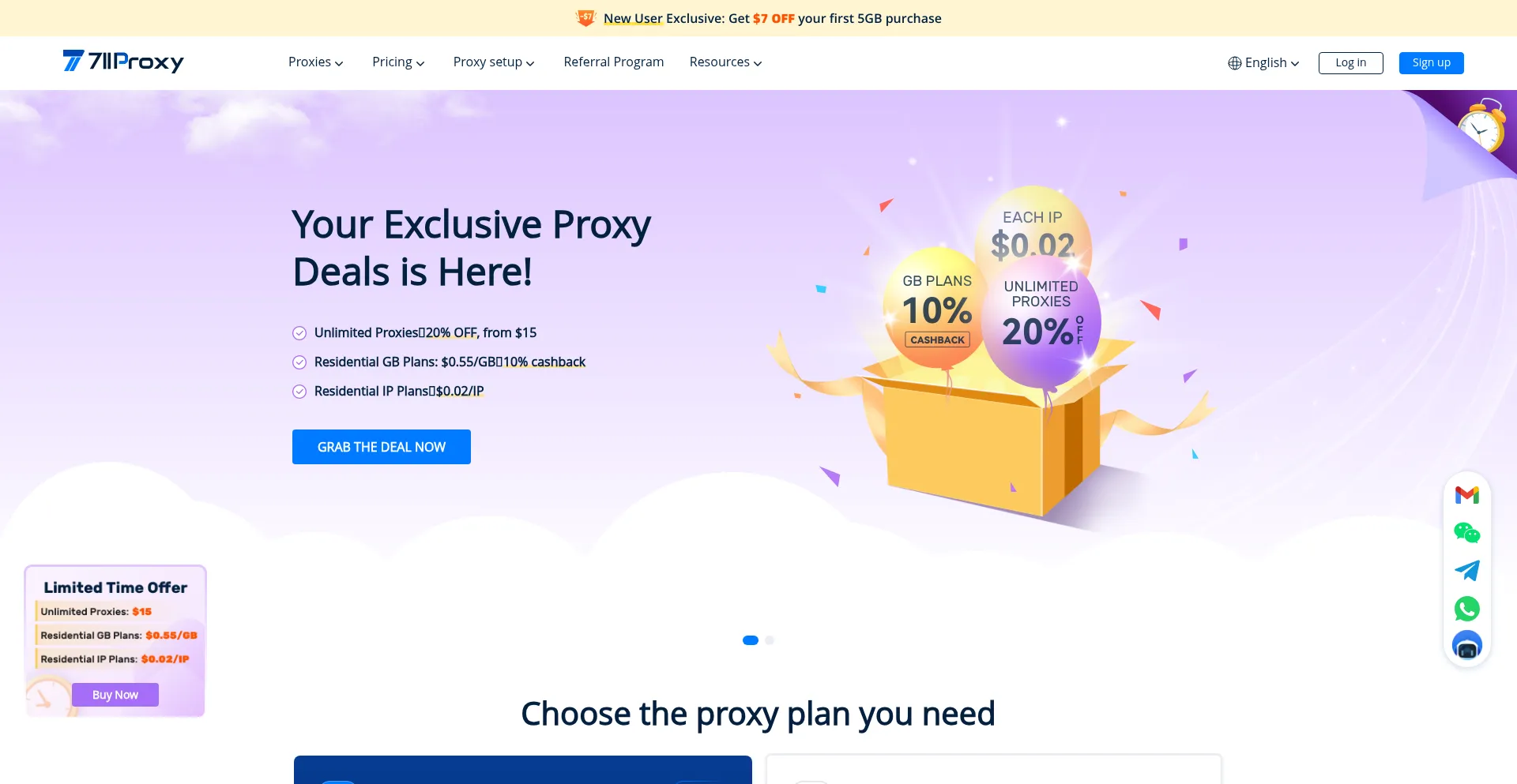 Website screenshot of 711proxy.com
