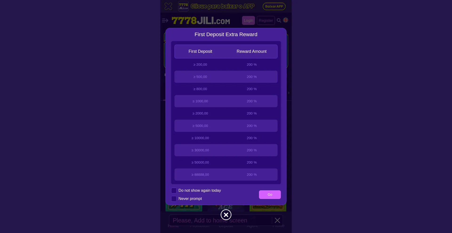 Website screenshot of 7778jili.com