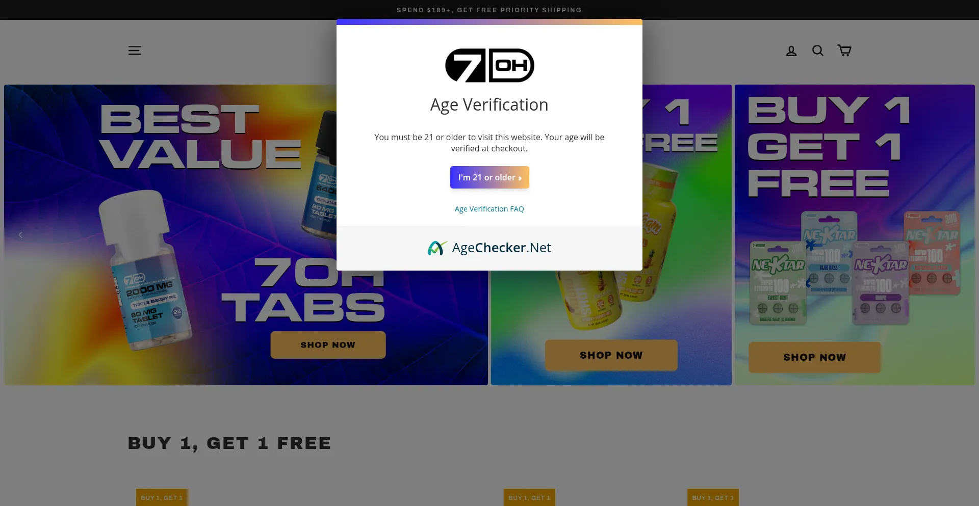 Website screenshot of 7oh.com