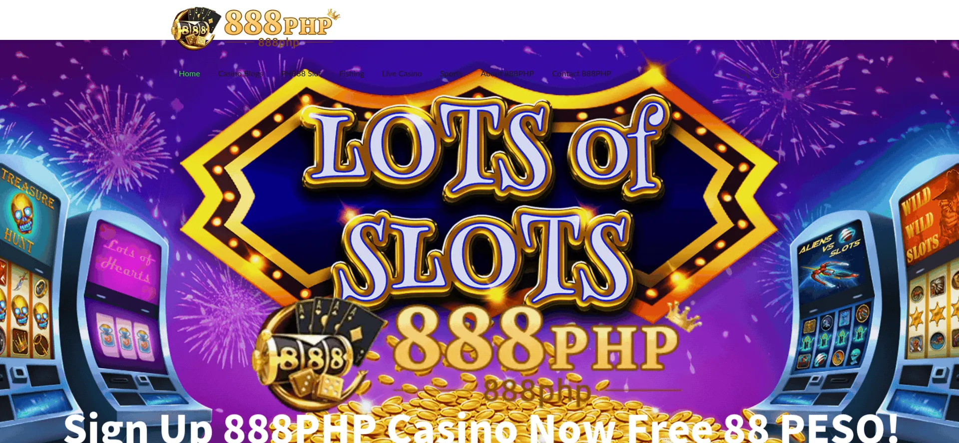 Website screenshot of 888php-casino.top