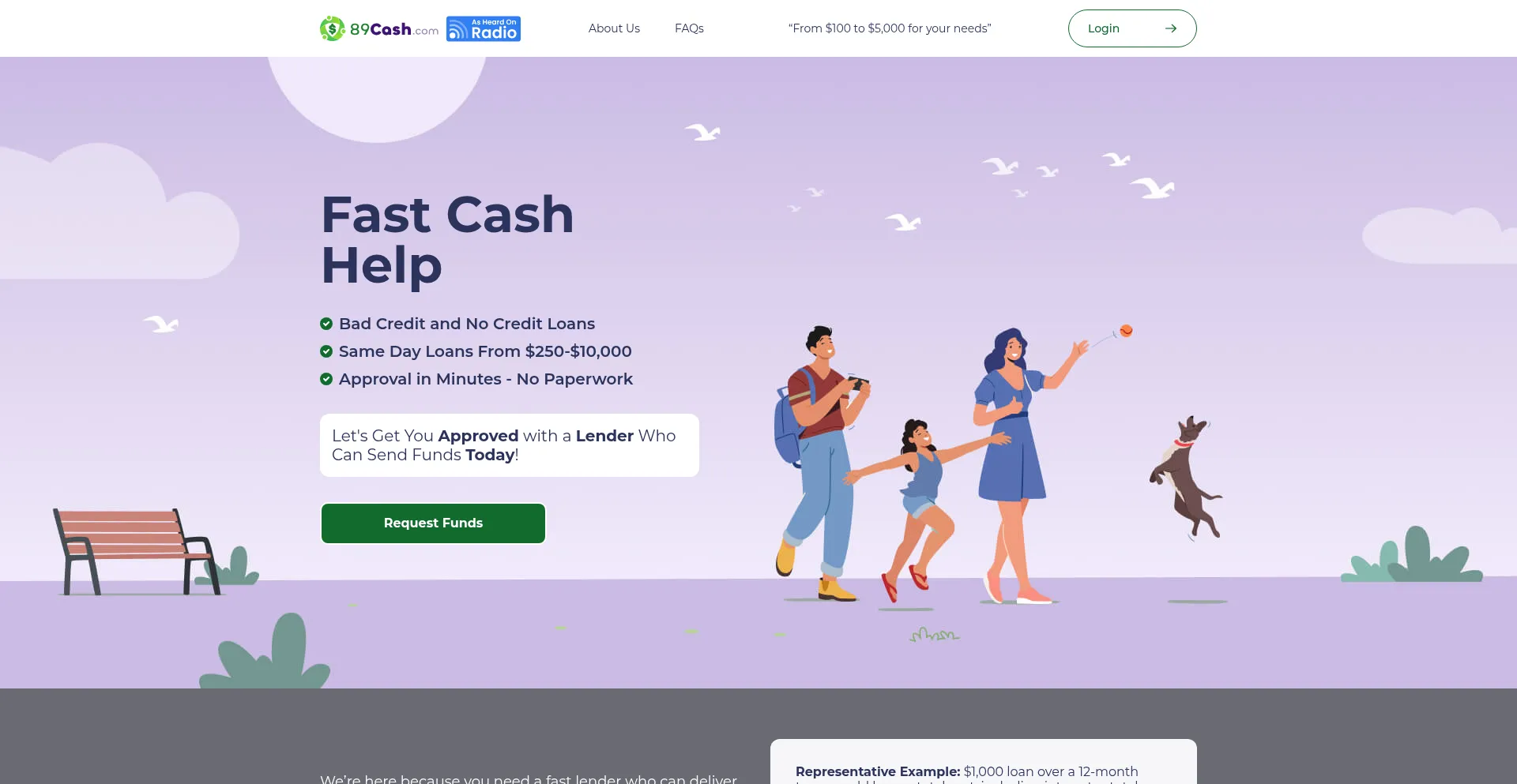 Website screenshot of 89cash.com