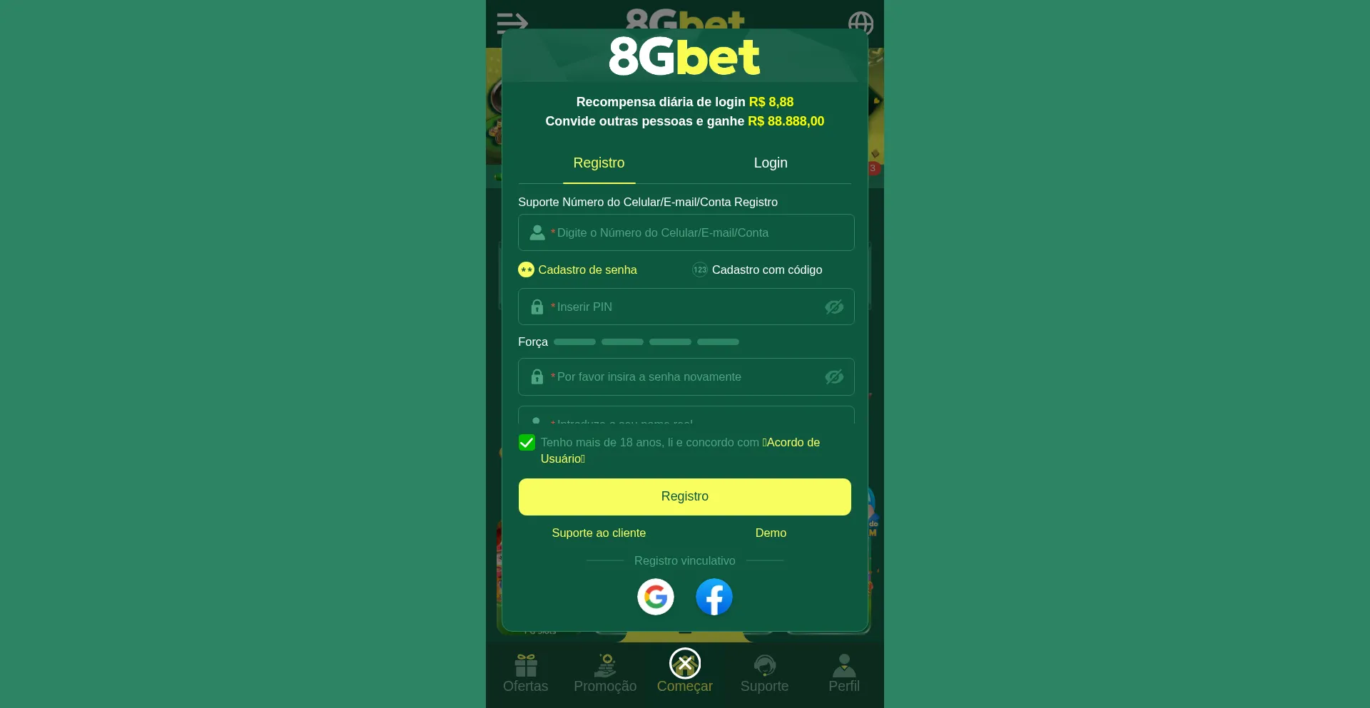 Website screenshot of 8gbet.com