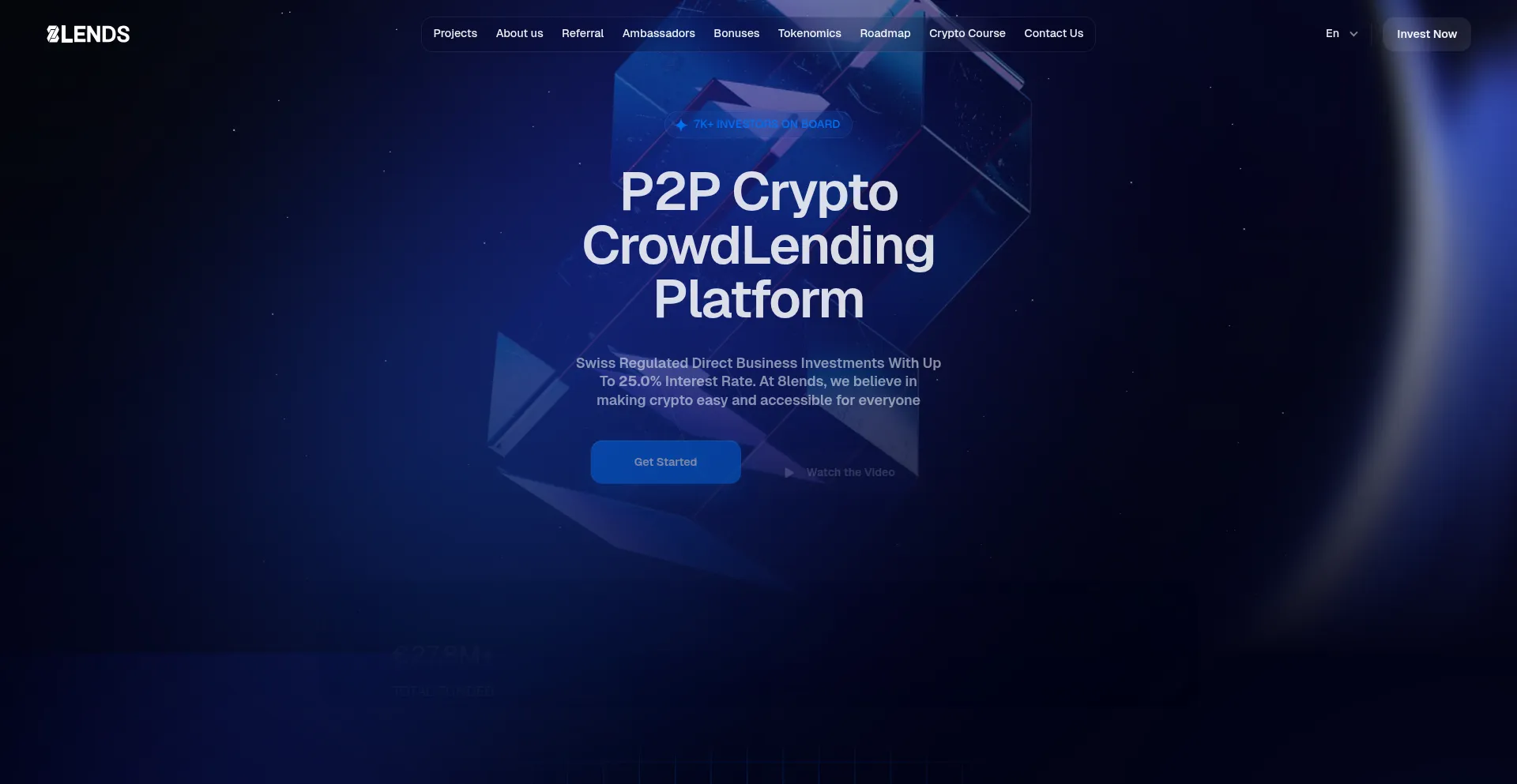 Website screenshot of 8lends.io