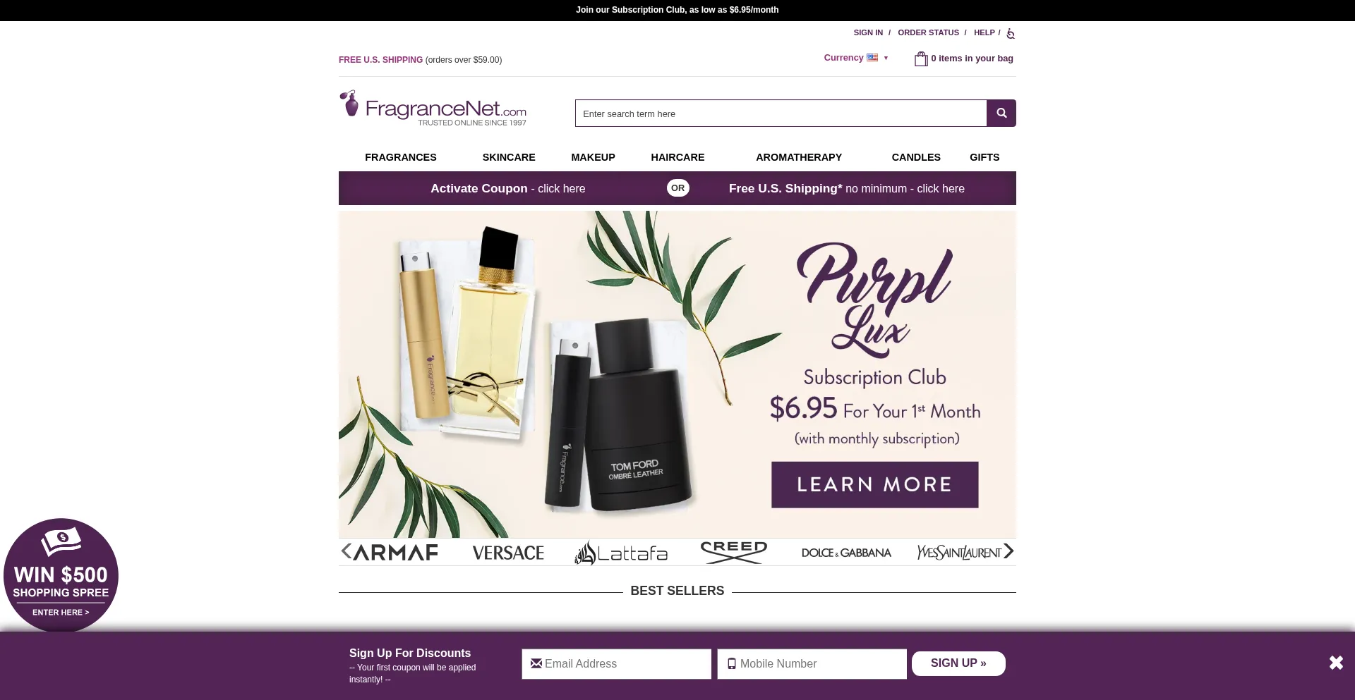 Website screenshot of 98perfume.com