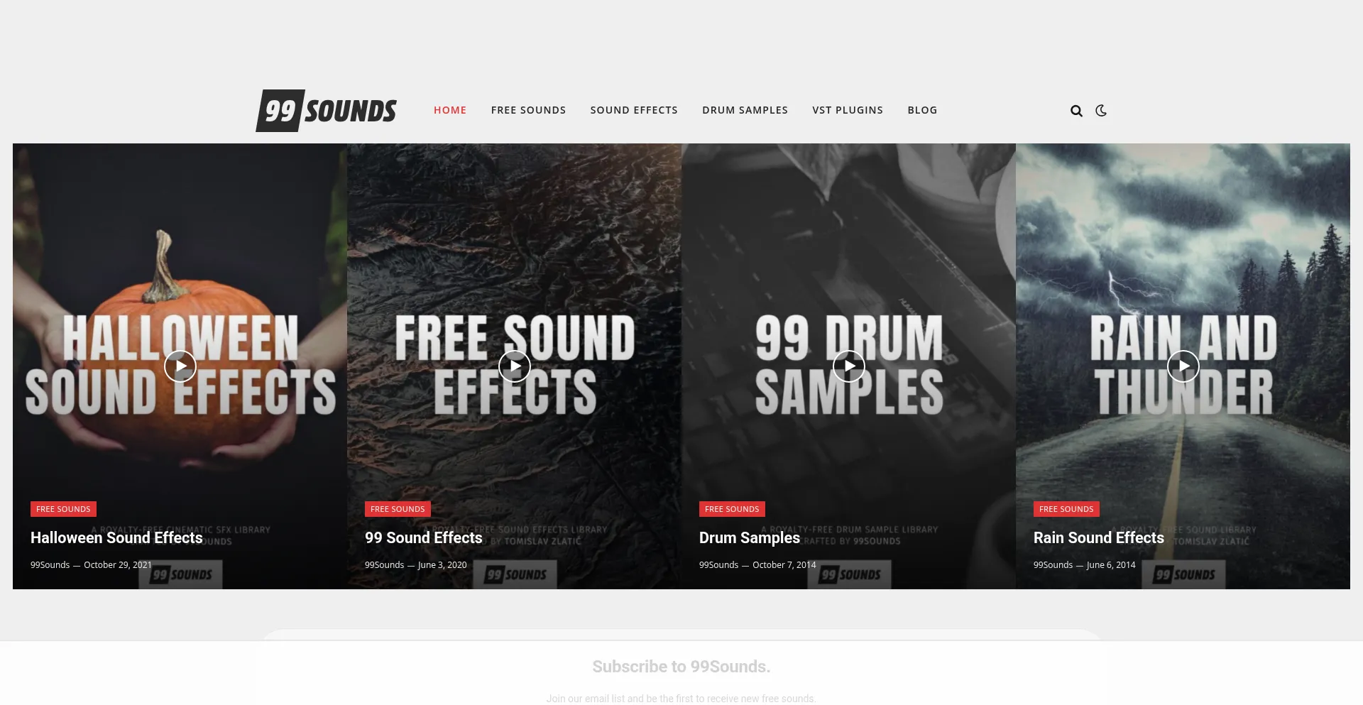 Website screenshot of 99sounds.org