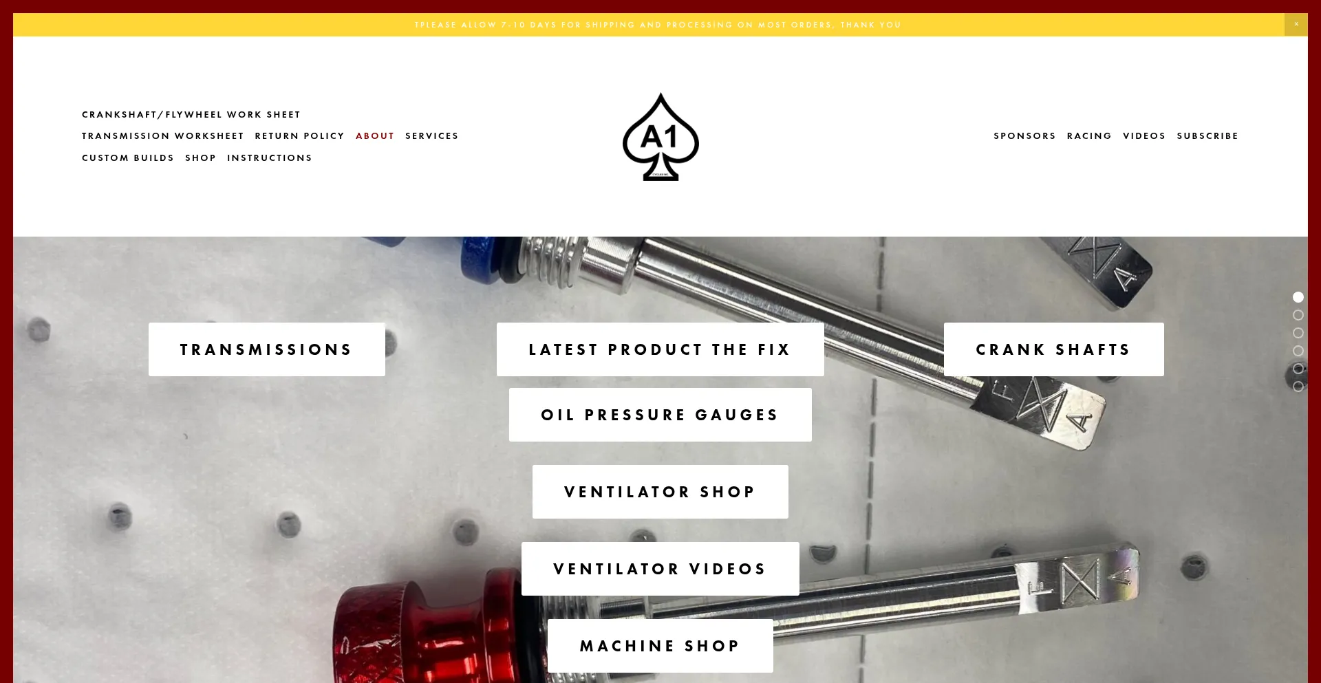 Website screenshot of A1cycles.net
