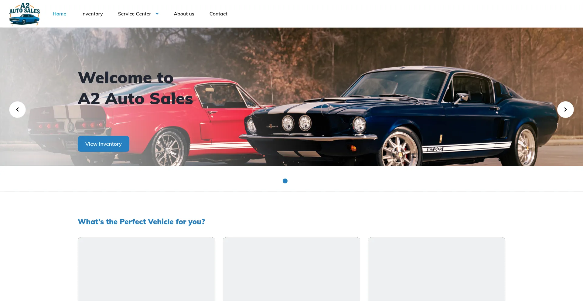 Website screenshot of A2autosales.net