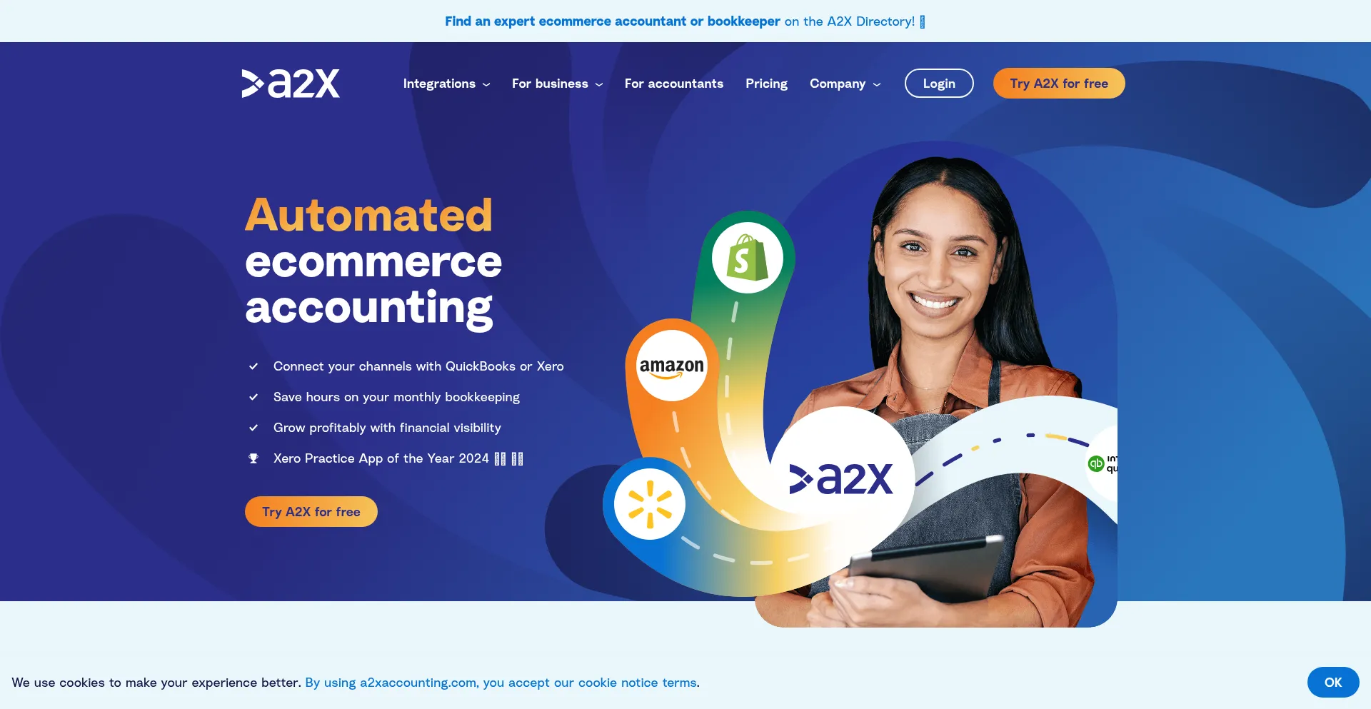 Website screenshot of A2xaccounting.com
