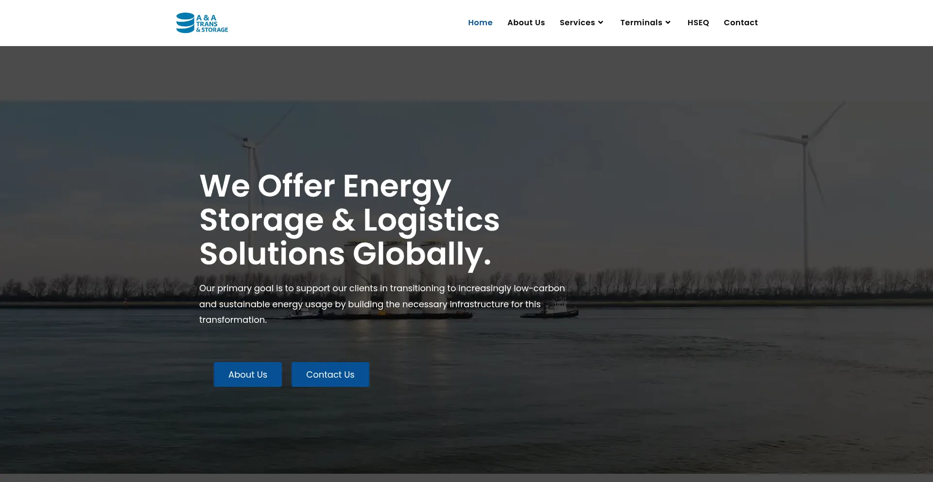 Website screenshot of A-atransstorage.nl