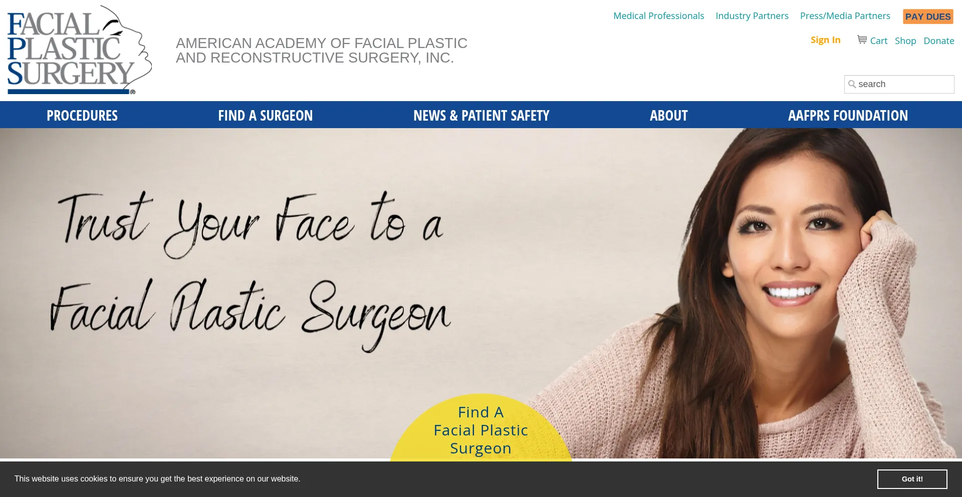 Website screenshot of Aafprs.org