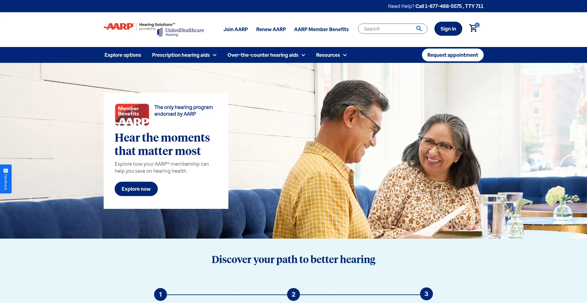 Website screenshot of Aarphearingsolutions.com