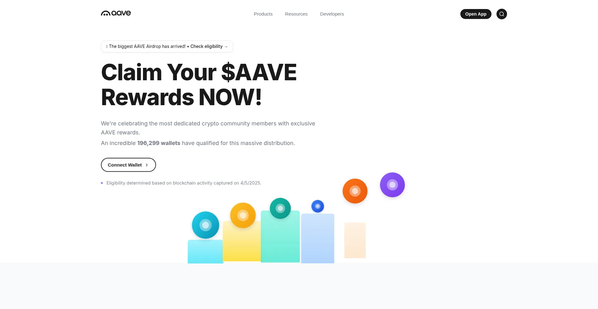 Website screenshot of Aavedrop.com
