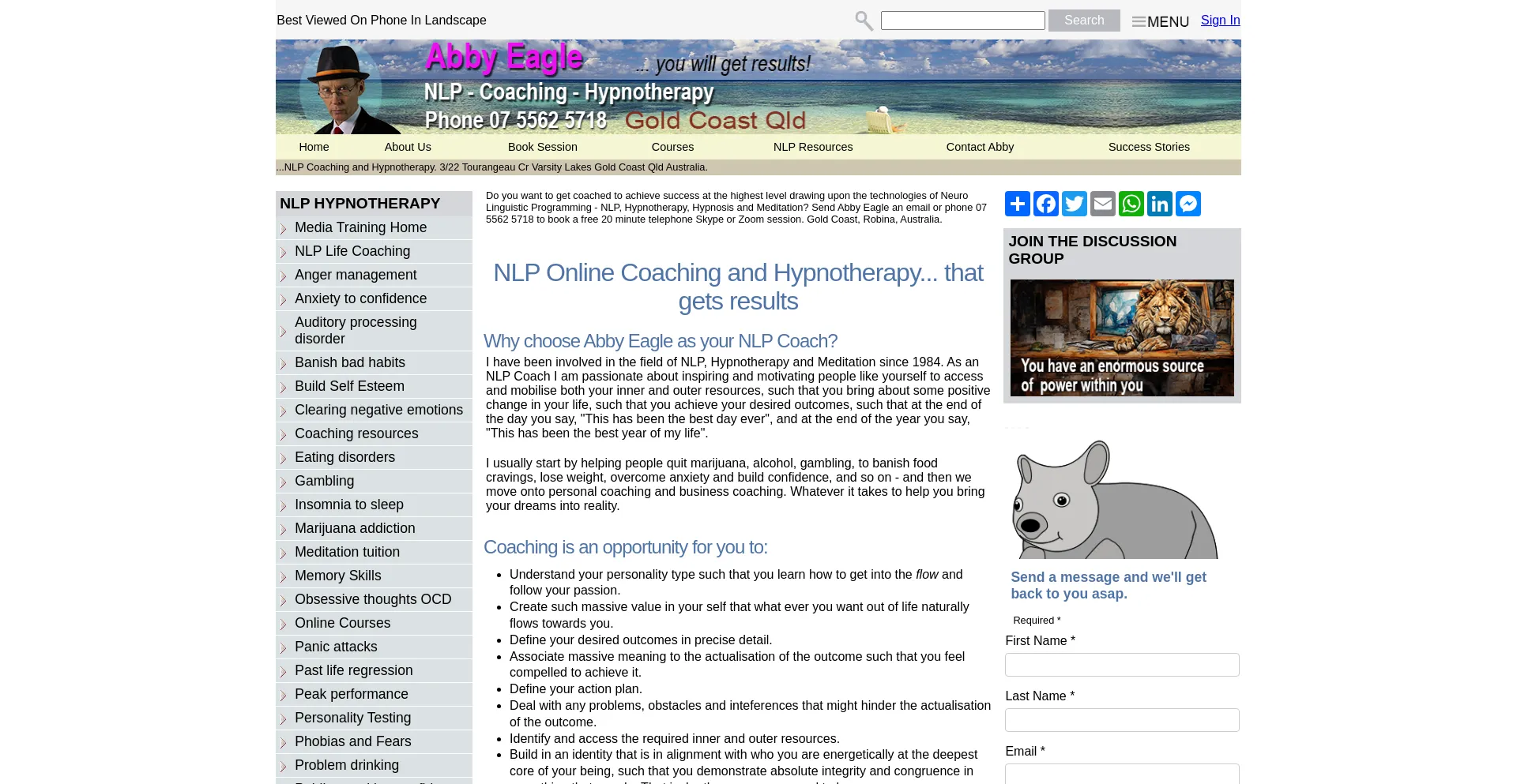 Website screenshot of Abbyeagle.com