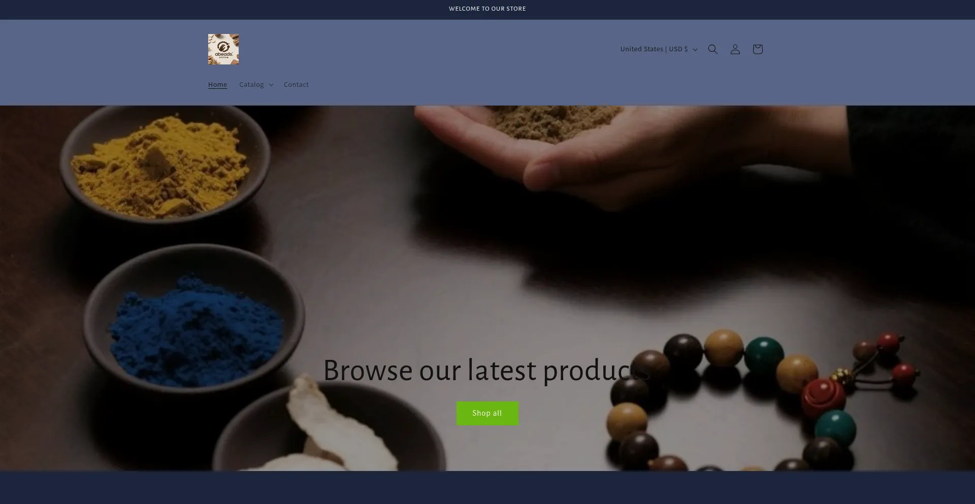 Website screenshot of Abeads.online