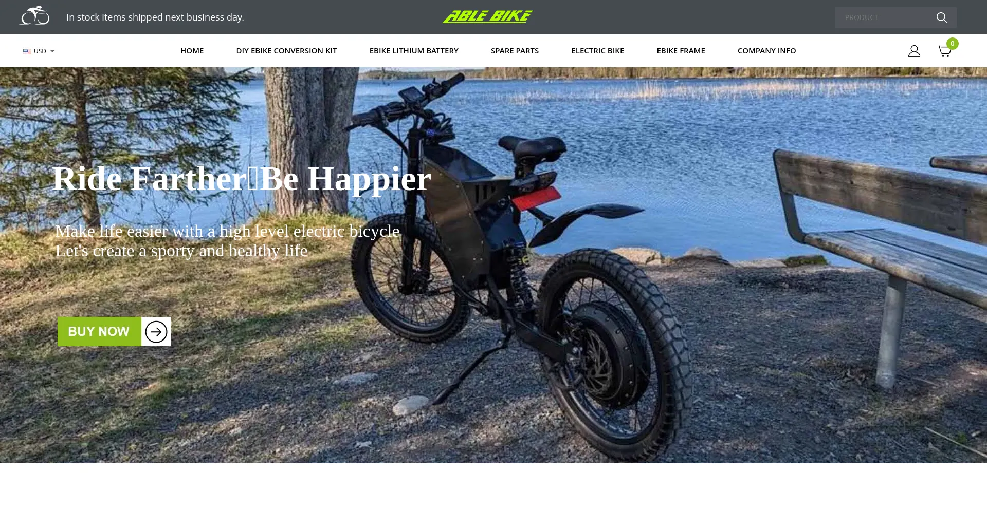 Website screenshot of Ablebike.com