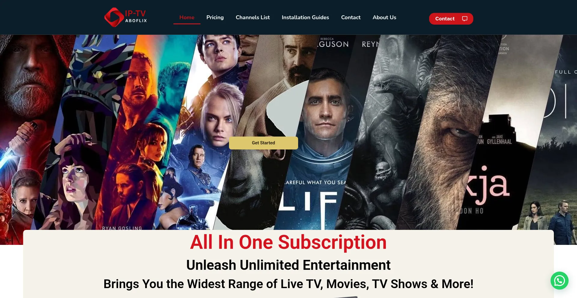 Website screenshot of Aboflix.com